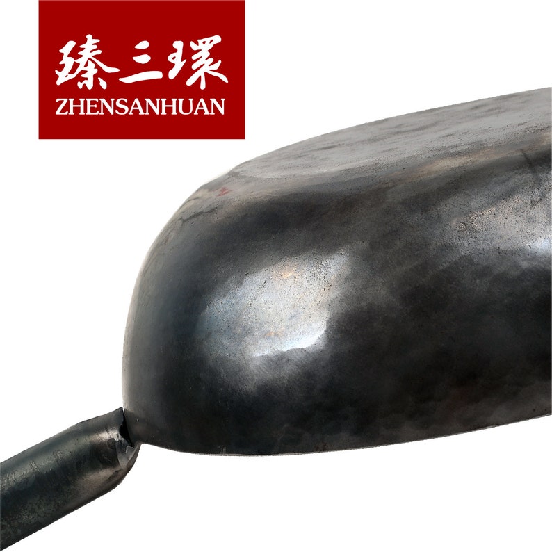 ZhangQiu ZhenSanHuan Chinese hand hammered carbon steel iron handle wok zongshi