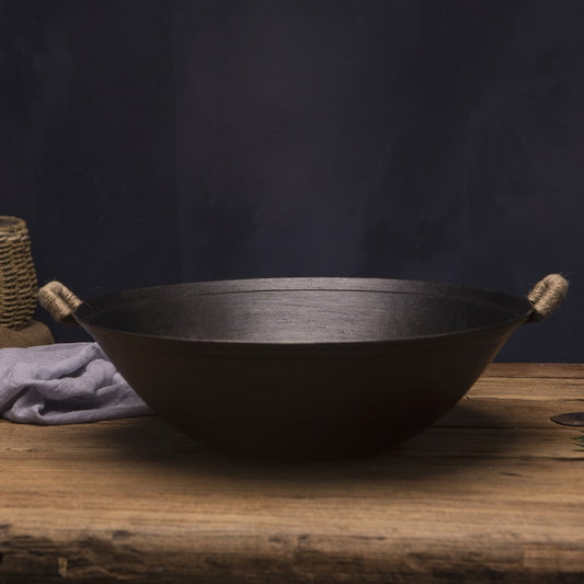 ZhangQiu ZhenSanHuan Chinese Handmade Cast Iron wok no coating no Painting Induction Suitable