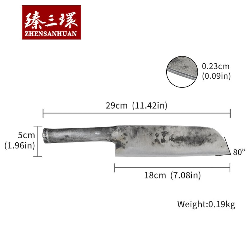 ZhenSanHuan Hand Hammered Forged Kitchen Knife Cleaver