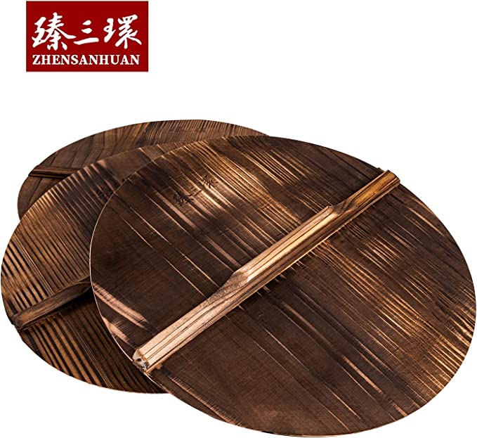 ZhenSanHuan Natural Wood Wok Lid